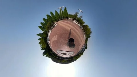Little Planet View of Ansan Danwon Sculpture Park Stock Footage 110771726