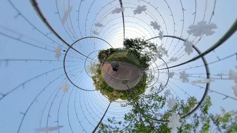 Little Planet View of Pathway in Ansan Hwarang Recreation Area Vidéo 110771575