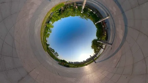 Little Planet View of Pathway in Ansan Hwarang Recreation Area Stock Footage 110771605