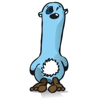 Little polar bear with a black eye and no help Stock Illustration