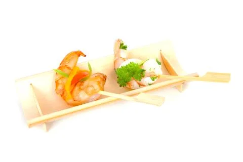 Little prawn snacks Stock Photos