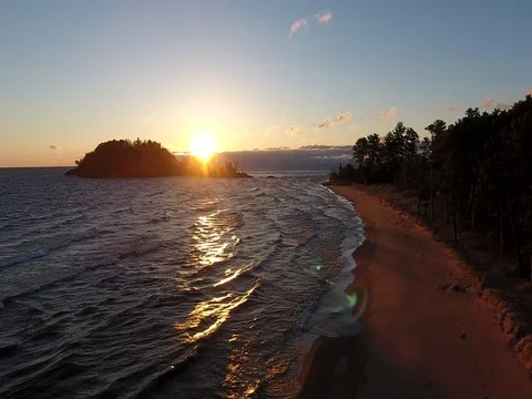 Little Presque Isle Sunrise Stock Footage