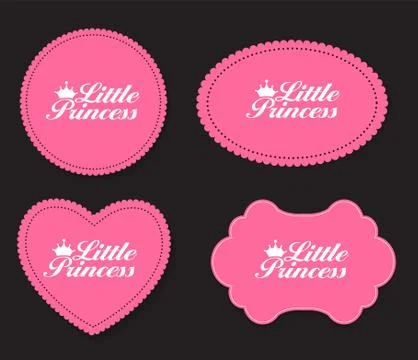 Little Princess Label Set Vector Illustration Stockillustratie