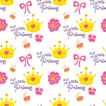 Little princess pattern vector Stock Illustration