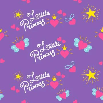 Little princess pattern vector Stock Illustration