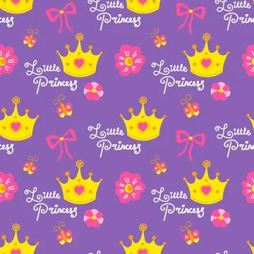 Little princess pattern vector Stock Illustration