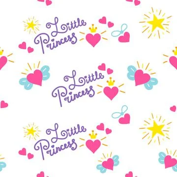 Little princess pattern vector Stock Illustration