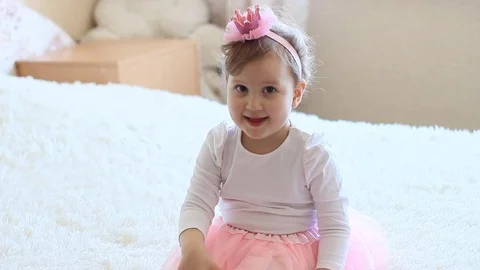 The little princess is sitting Stock Footage 73810986