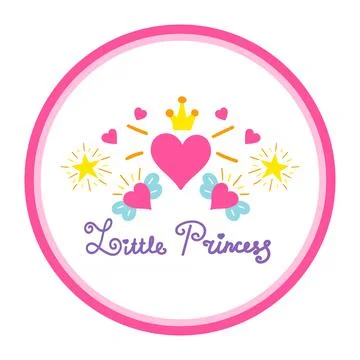 Little Princess sticker vector Stock Illustration