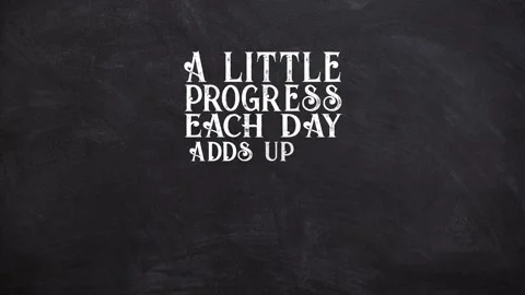 A little progress each day adds up to big results motivation quote Stock Footage 219905580