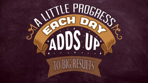 A little progress each day adds up to big results motivational quote video Stock Footage 221448063