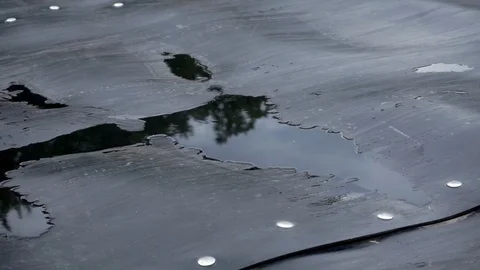 Little puddle on the rubber surface Stock-Footage 103650413