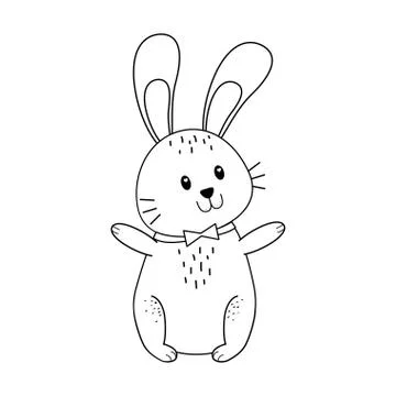 Little rabbit easter character Illustrazione stock