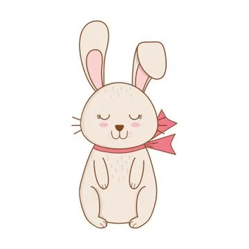 Little rabbit easter character Stock Illustration