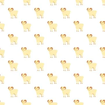Little rams creating a seamless farm animal pattern Stock Illustration