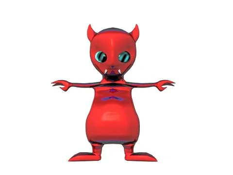 Little red cartoon devil Stock Illustration