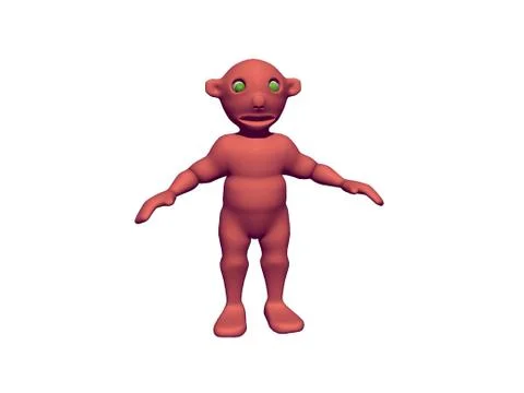 Little red dwarf with tail Illustrazione stock