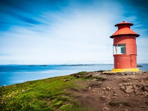 Little red lighthouse Stock Photos