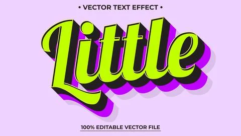 Little Retro Green Simple Editable Text Effect, Editable Font Style Theme Stock Illustration