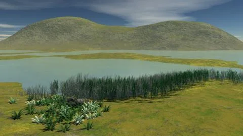 Little River right in front of the camera - Spring Stock Illustration