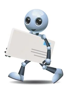 Little robot delivering envelope Stock Illustration