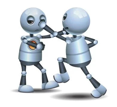 Little robot fighting Stock Illustration