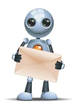 Little robot hold envelope Stock Illustration