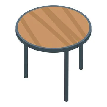 Little round table icon, isometric style Stock Illustration