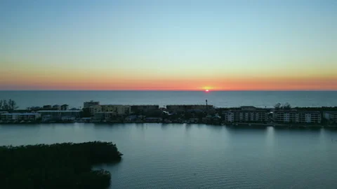 Little Sarasota Bay Sunset at Turtle Beach Stock Footage 303104792