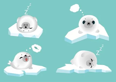 Little seals Stock Illustration