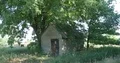 Little shelter house close up under big tree in sunny summer grassland 4k or 4k+ Resolution