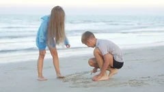 Children Friends Boy And Girl Drawing On Stock Video Pond5