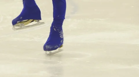 Little skaters train on the ice Stock Footage 68911989