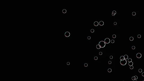 Little soap bubbles fly on the right side. Loop animation Stock Footage 90566123