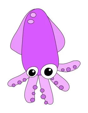 Little squid isolated on a white background Stock Illustration