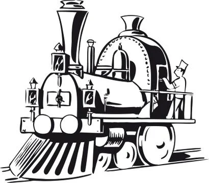 Little steam locomotive, Retro Vector Illustration Stock Illustration