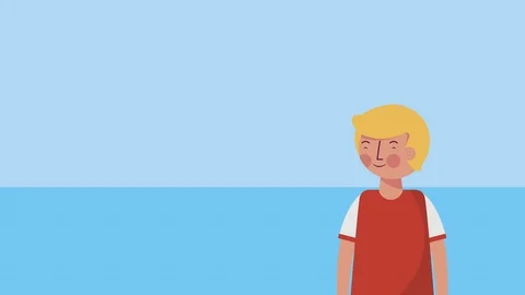 Little students boys with laptop elearning characters animation Stock Footage 115307037