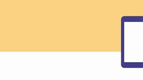 Little students girls with tablet elearning characters animation Stock Footage 115308069