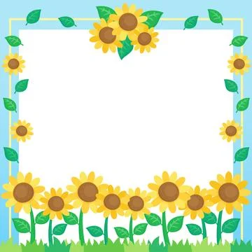 Little sunflower frame 1 Stock Illustration