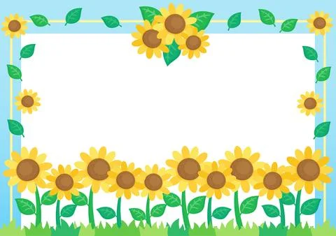 Little sunflower frame 2 Stock Illustration