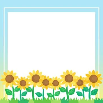 Little sunflower frame 3 Stock Illustration