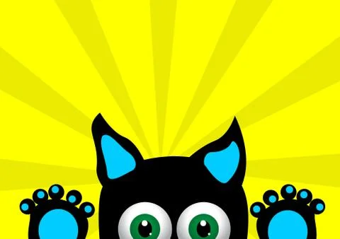 Little surprised kitten Illustrazione stock