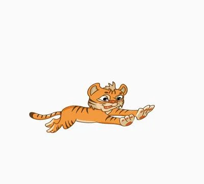 Little tiger on white Stock Illustration