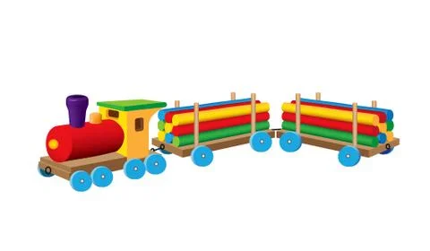 Little timber train Stock Illustration