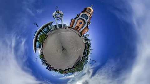 Little Tiny Planet 360 Degree. Kiev Station 動画素材 67416093