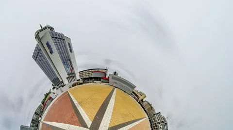 Little Tiny Planet 360 Degree Trinity Square Kiev Nsk "olympic" Tour to Ukraine Stock Footage 67866278