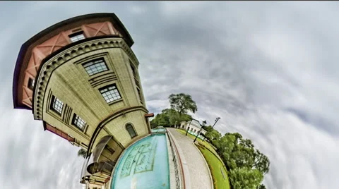 Little Tiny Planet 360 Degree. Museum of Water Stock Footage 67867441