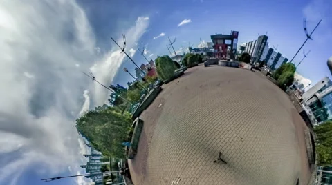 Little Tiny Planet 360 Degree. Kiev. Station 動画素材 67876895
