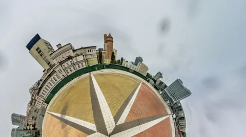 Little Tiny Planet 360 Degree,kiev.trinity Square Stock Footage 67869065