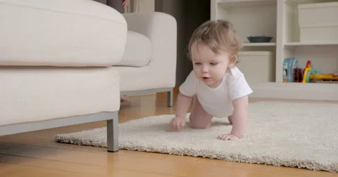 Little toddler crouching Video stock 50143293